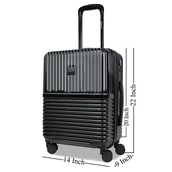 World Traveler Dejuno Tonal 20-Inch Carry-On Polycarbonate Luggage - Onyx - Picture 4 of 8